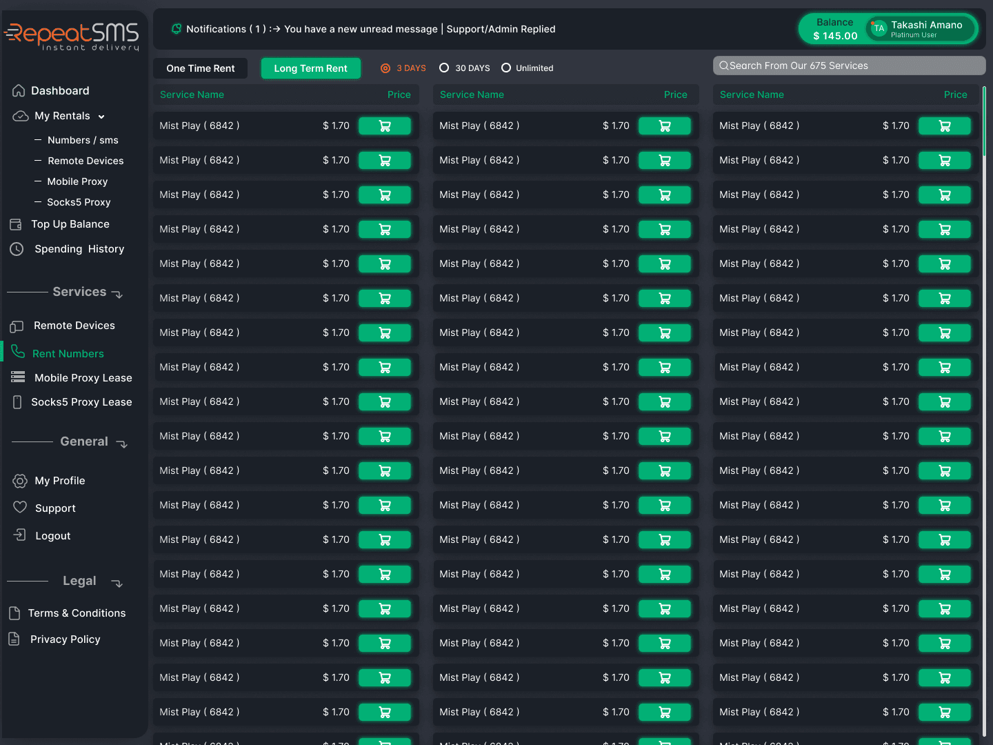 rent numbers desktop